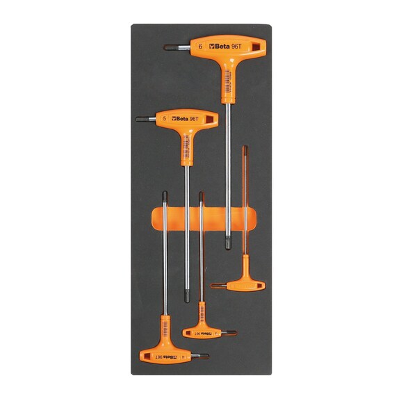 Beta Rolling Tool Cabinet, Orange, 7 Drawers with 6 Foam Tray Tool Sets and 195 Tools and Accessories - RSC51KIT