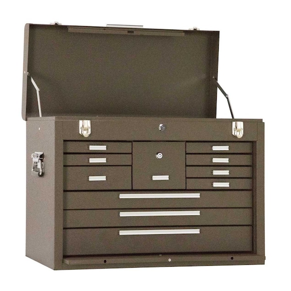 Kennedy Signature Series Top Chest, 11 Drawer, Brown, Steel, 26 in W x 12 in D x 19 in H - 3611B