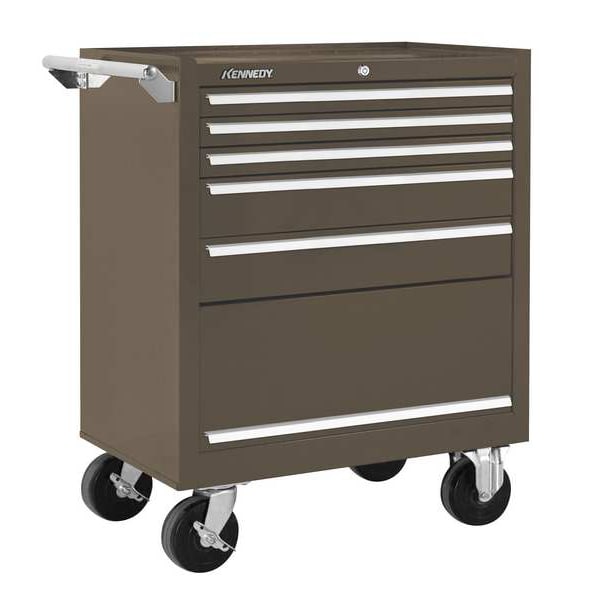 Kennedy K2000 Series Rolling Tool Cabinet, 5 Drawer, Brown, Steel, 29 in W x 20 in D x 35 in H - 295XB
