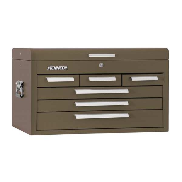 Kennedy Signature Series Top Chest, 6 Drawer, Brown, Steel, 26 in W x 12 in D x 14-3/4 in H - 266B