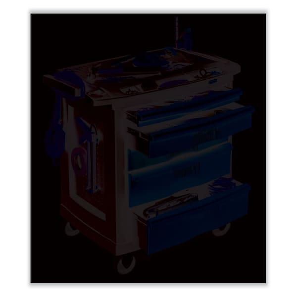Rubbermaid Commercial Mobile Workcenter, 5 Drawer, Black, 32-1/2 in W x 20 in D x 33-1/2 in H - FG773488BLA