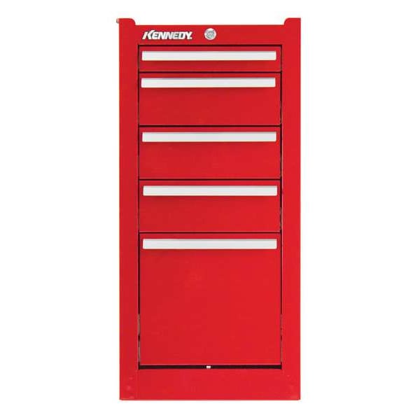 Kennedy K1800 Series Side Cabinet, 5 Drawer, Red, Steel, 13-1/2 in W x 18 in D x 29 in H - 185XR