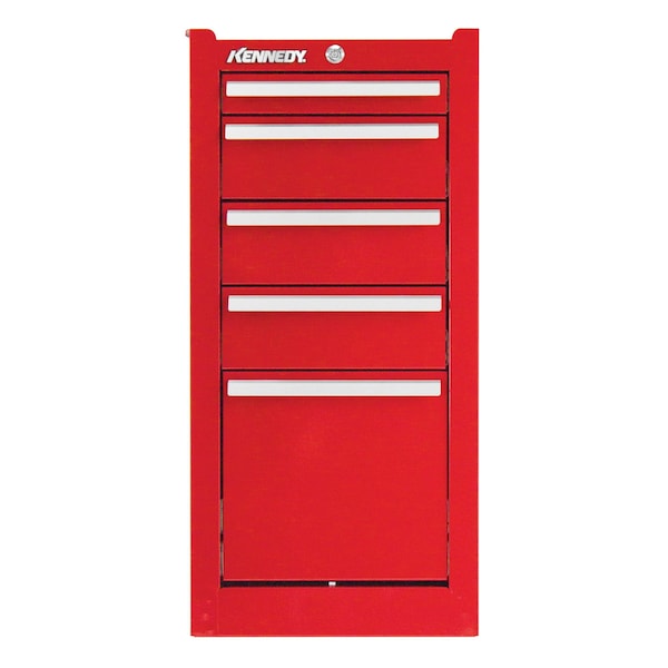 Kennedy K1800 Series Side Cabinet, 5 Drawer, Red, Steel, 13-1/2 in W x 18 in D x 29 in H - 185XR