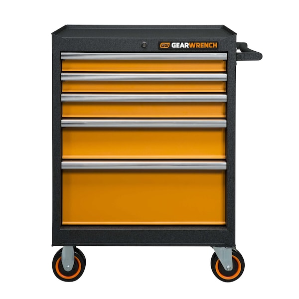 Gearwrench Tool Cabinet, 5 Drawer, Black/Orange, 26 in W - 83241