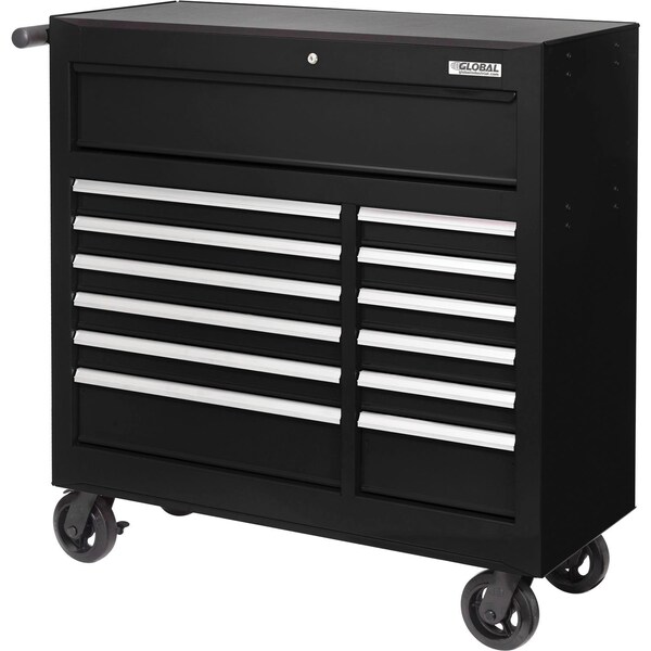 Global Industrial Roller Cabinet, Black, Steel, 42-3/8 in W x 18 in D x 38-5/8 in H - 535654
