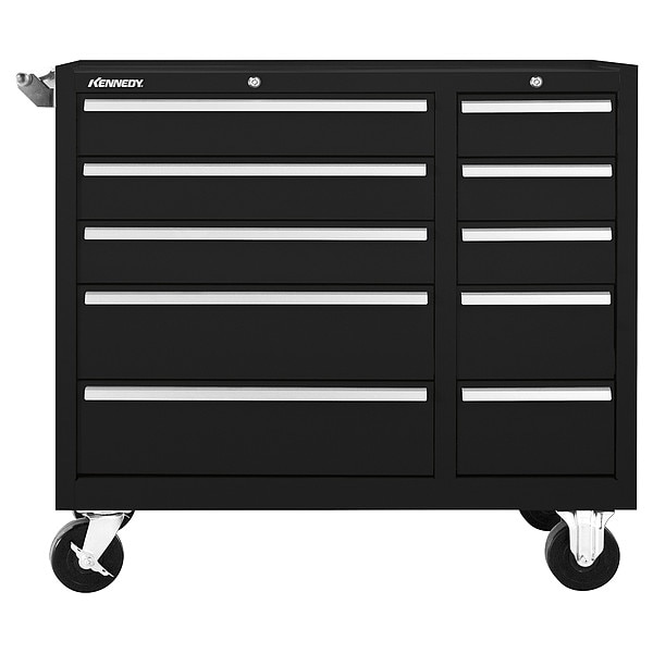 Kennedy Rolling Tool Cabinet, 10 Drawer, Black, 39 in W - 310XBK