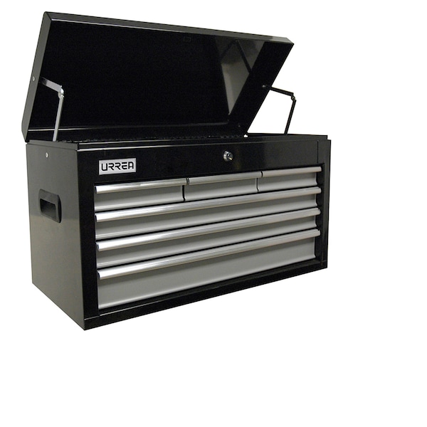 Urrea H-Series Top Chest/Cabinet, 6 Drawer, Black, Steel, 27 in W x 27 in D x 12 in H - H27S6