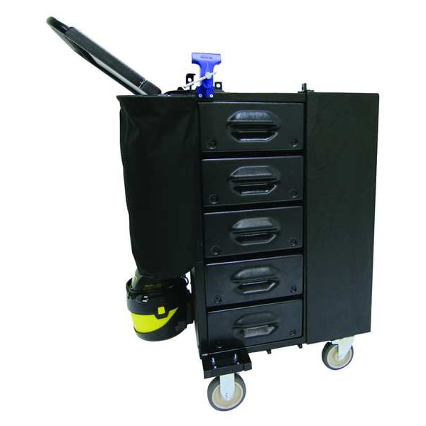 Mobile Shop H3O Tool Utility Cart, 5 Drawer, Black, Steel, 16 in W x 36 in D x 40 in H - MS-H3O-B