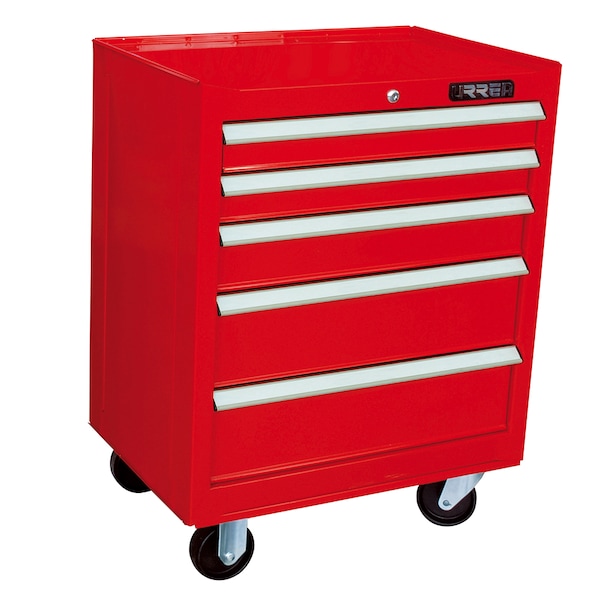 Urrea EX-Series Roller Cabinet, 5 Drawer, Red, Steel, 22-1/2 in W x 33-1/2 in D x 18 in H - EX27M5