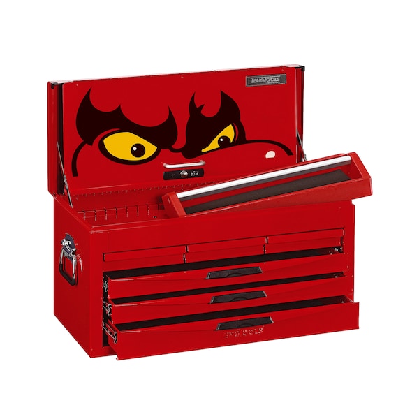 Teng Tools 8 Series Top Tool Box, 6 Drawer, Red, Steel, 26 in W x 12 in D x 15 in H - TC806UNF