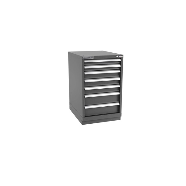 Champion Tool Storage Modular Drawer Cabinet, 7 Drawer, Dark Gray, Steel, 22 in W x 28-1/2 in D x 36 in H - N15000701ILCFTB-DG