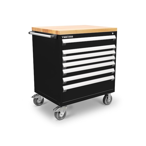 Tekton Rolling Tool Cabinet, 7 Drawer, Black, Steel, 36 in W x 27 in D x 41-1/2 in H - OCL33100LWT
