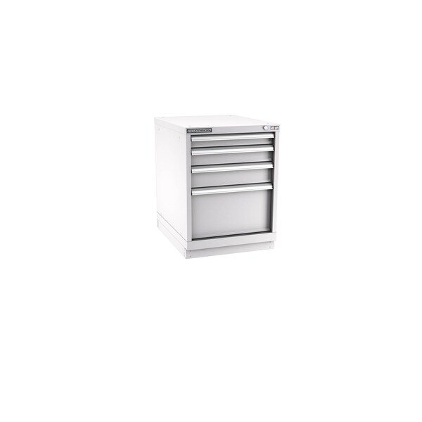 Champion Tool Storage Modular Drawer Cabinet, 4 Drawer, Light Gray, Steel, 22 in W x 28-1/2 in D x 30 in H - N12000402ILCFTB-LG