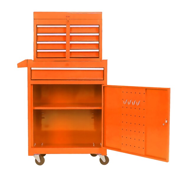 Edendirect Tool Chest, 5 Drawer, Orange, Metal, 22.95 in W x 47.25 in H - ED-W110265912