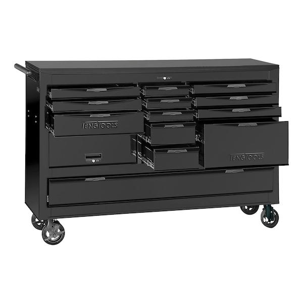 Teng Tools Roller Cabinet Tool Chest / Wagon, 14 Drawer, 67 in W - TCW813UNBK