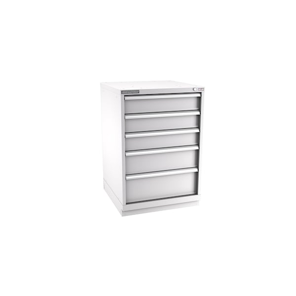 Champion Tool Storage Modular Drawer Cabinet, 5 Drawer, Light Gray, Steel, 28 in W x 28-1/2 in D x 41-3/4 in H - S18000502ILCFTB-LG