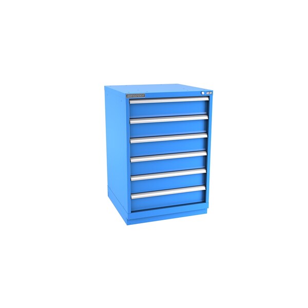Champion Tool Storage Modular Drawer Cabinet, 6 Drawer, Blue, Steel, 28 in W x 28-1/2 in D x 41-3/4 in H - S18000601ILCFTB-BB