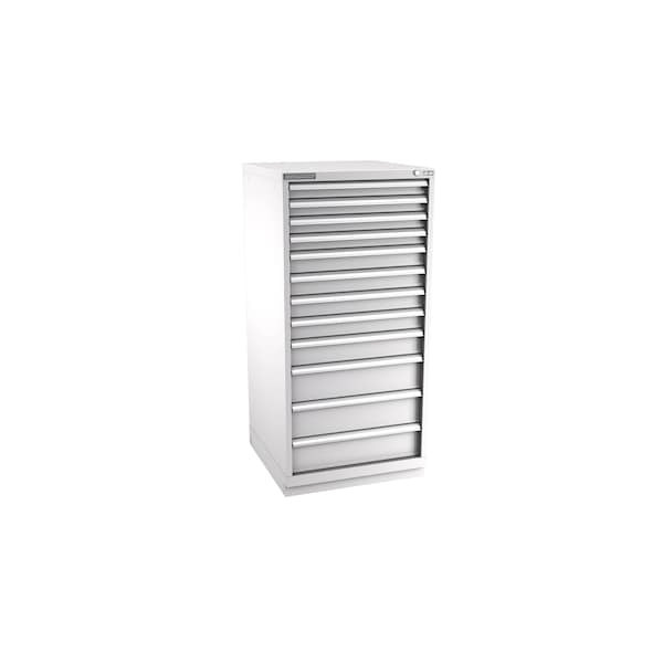 Champion Tool Storage Modular Tool Cabinet, 12 Drawer, Light Gray, Steel, 28 in W x 28-1/2 in D x 59-1/2 in H - S27001201ILCFTB-LG