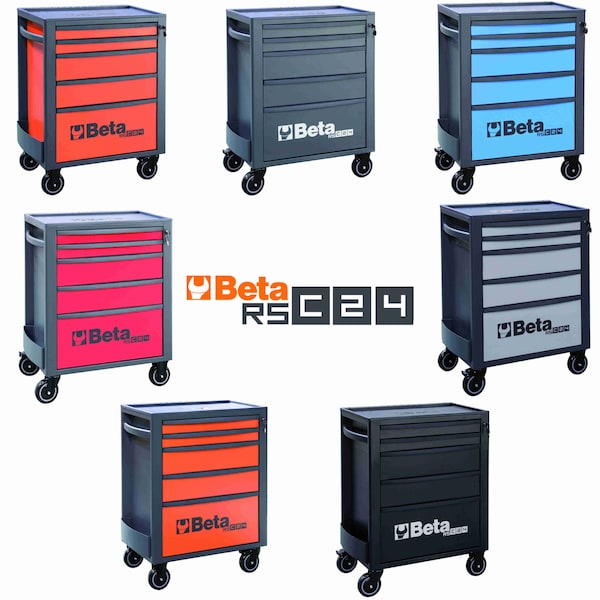 Beta Tool Cabinet, 5 Drawer, Blue, Sheet Metal, 29 in W x 17-1/2 in D x 38 in H - 024004656