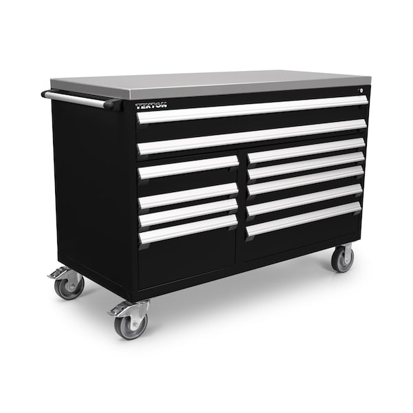 Tekton Rolling Tool Cabinet, 11 Drawer, Black, Steel, 60 in W x 27 in D x 41-1/2 in H - OCL63102SST