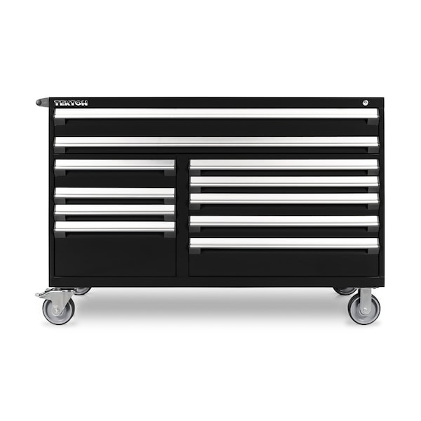 Tekton Rolling Tool Cabinet, 11 Drawer, Black, Steel, 60 in W x 27 in D x 41-1/2 in H - OCL63102SST