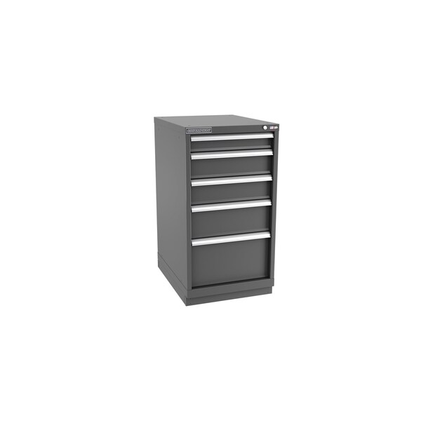 Champion Tool Storage Modular Drawer Cabinet, 5 Drawer, Dark Gray, Steel, 22 in W x 28-1/2 in D x 41-3/4 in H - N18000501ILCFTB-DG