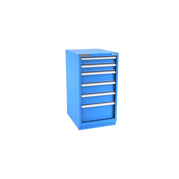 Champion Tool Storage Modular Drawer Cabinet, 6 Drawer, Blue, Steel, 22 in W x 28-1/2 in D x 41-3/4 in H - N18000601ILCFTB-BB