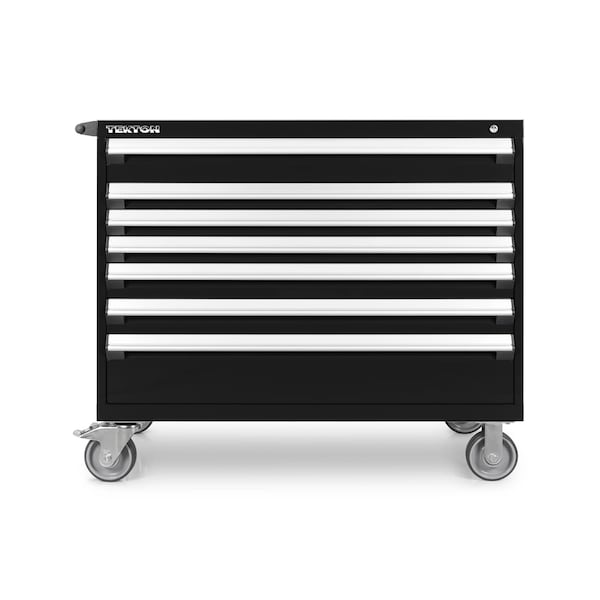 Tekton Rolling Tool Cabinet, 7 Drawer, Black, Steel, 48 in W x 27 in D x 41-1/2 in H - OCL43100LWT