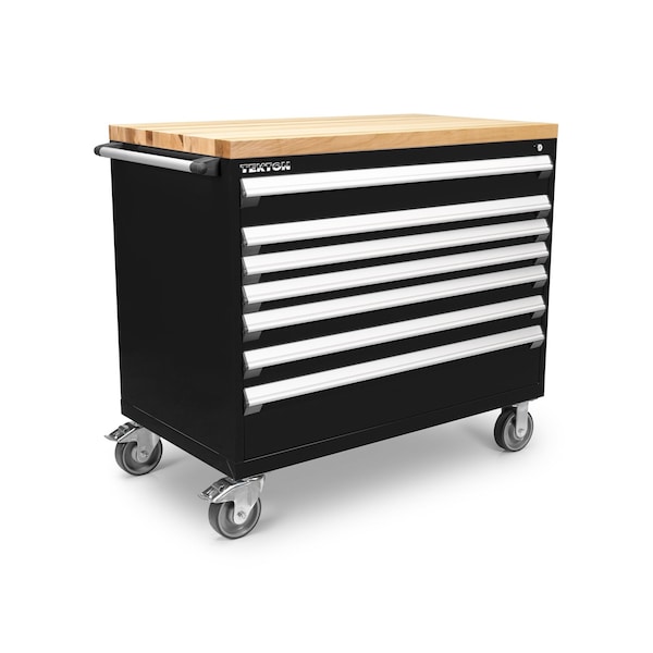 Tekton Rolling Tool Cabinet, 7 Drawer, Black, Steel, 48 in W x 27 in D x 41-1/2 in H - OCL43100LWT