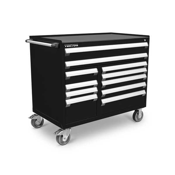Tekton Rolling Tool Cabinet, 11 Drawer, Black, Steel, 48 in W x 27 in D x 41-1/2 in H - OCL43102STM