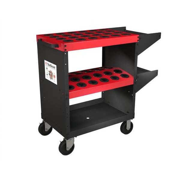 Huot ToolScoot Roll Cabinet, Red, Steel, 18 in W x 35-1/4 in D x 35 in H - 13985