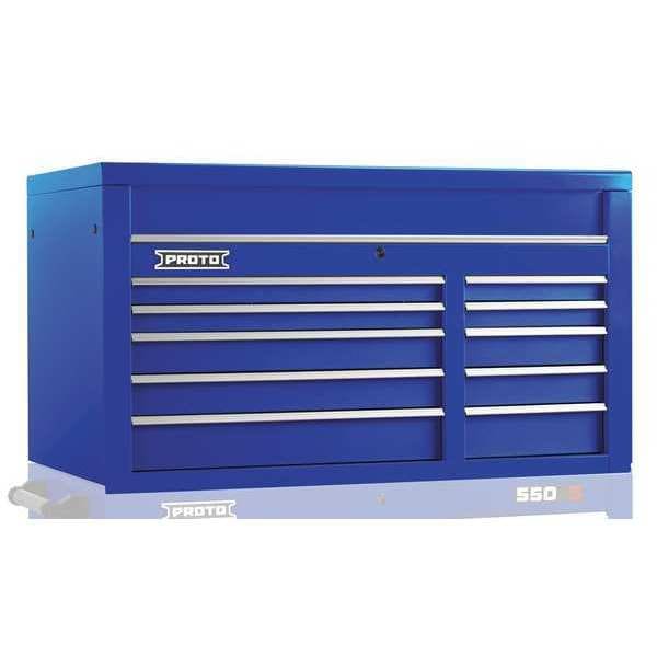 Proto 550S Series Top Chest, 10 Drawer, Blue, Steel, 50 in W x 25-1/4 in D x 27 in H - J555027-10BL
