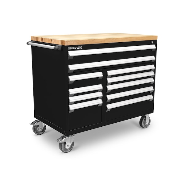 Tekton Rolling Tool Cabinet, 11 Drawer, Black, Steel, 48 in W x 27 in D x 41-1/2 in H - OCL43102LWT