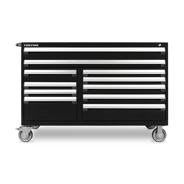 Tekton Rolling Tool Cabinet, 11 Drawer, Black, Steel, 60 in W x 27 in D x 41-1/2 in H - OCL63102STM