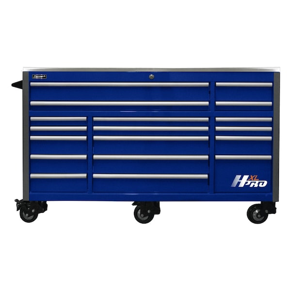 Homak HXL 72in Roller Cabinet with SS Top - Blue - HX04072172