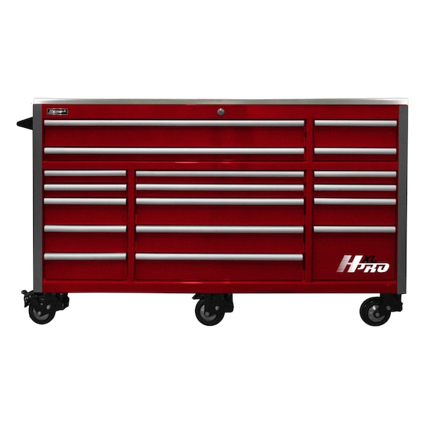 Homak HXL 72in Roller Cabinet with SS Top - Red - HX04072173