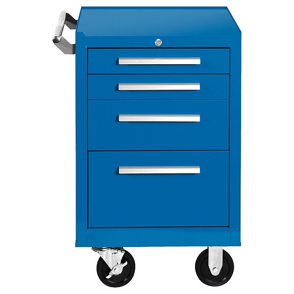 Kennedy Rolling Tool Cabinet, 4 Drawer, Blue, 21 in W - 21040XBL