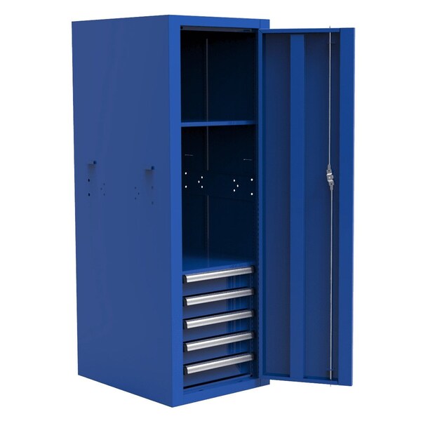 Homak 22in Pro II 5-Drawer Full Height Side Locker - Blue - BL08022052