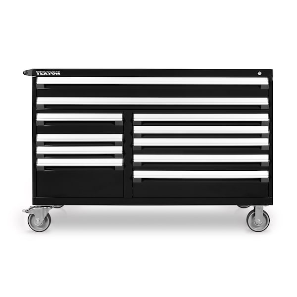Tekton Rolling Tool Cabinet, 11 Drawer, Black, Steel, 60 in W x 32 in D x 41-1/2 in H - OCL64100STM