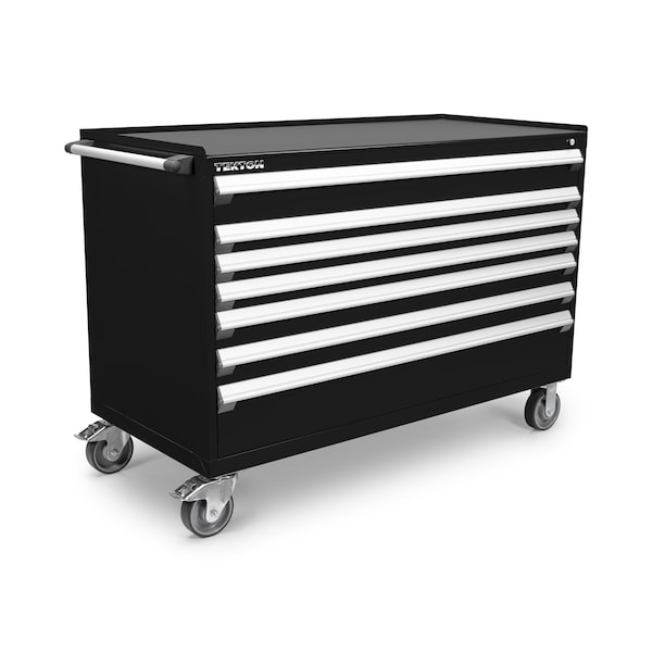 Tekton Rolling Tool Cabinet, 7 Drawer, Black, Steel, 60 in W x 27 in D x 41-1/2 in H - OCL63100STM