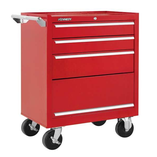 Kennedy Rolling Tool Cabinet, 3 Drawer, Red, 27 in W x 18 in D x 35 in H - 273XR