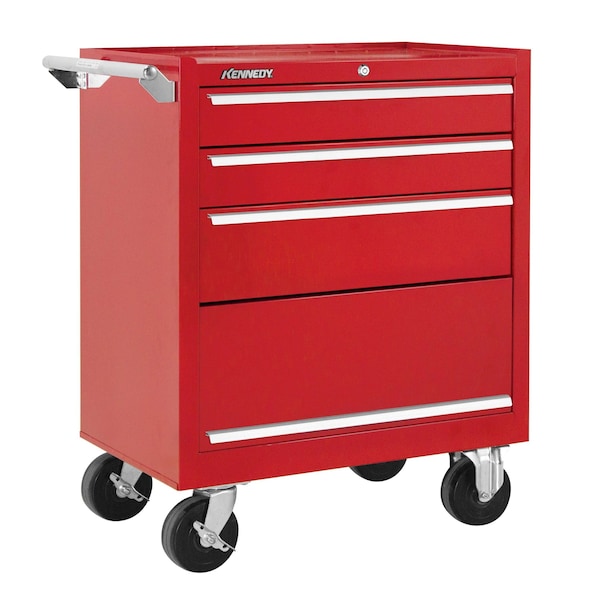 Kennedy Rolling Tool Cabinet, 3 Drawer, Red, 27 in W x 18 in D x 35 in H - 273XR