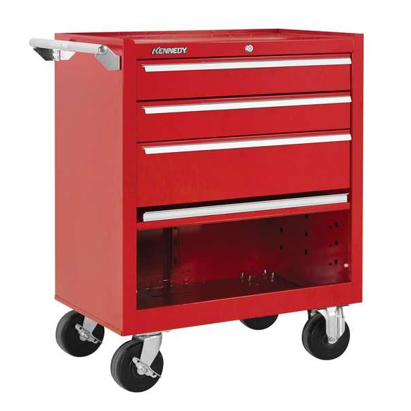 Kennedy Rolling Tool Cabinet, 3 Drawer, Red, 27 in W x 18 in D x 35 in H - 273XR