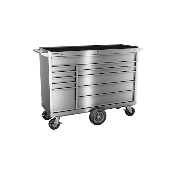 Champion Tool Storage FMPro SST Tool Cabinet, Maintenance Cart, 11 Drawer, Silver, Stainless Steel, 54 in W x 20 in D - FMPS5411MC