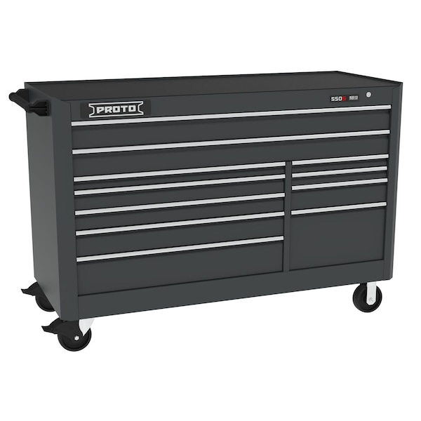 Proto 550 Series Rolling Tool Cabinet, 11 Drawer, Dual Black, Steel, 66 in W x 27 in D x 46 in H - J556646B-11DB