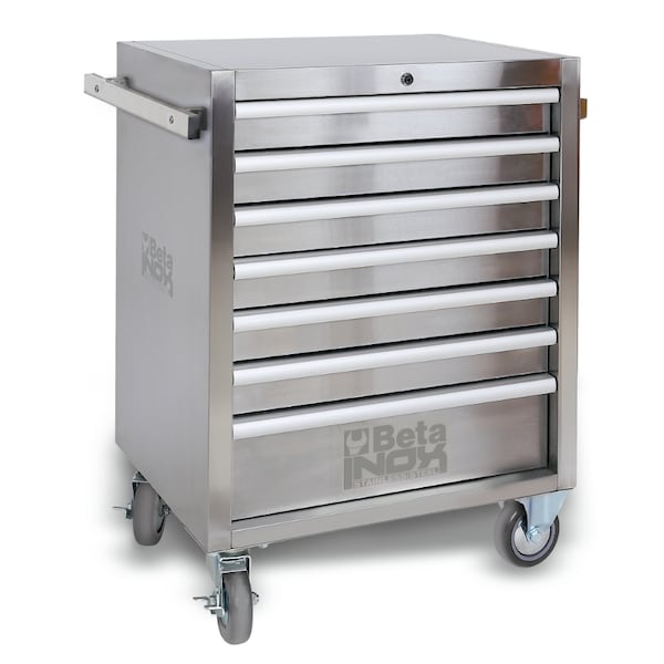 Beta C04TSS/7 Stainless Steel Mobile Roller Cabinet with 7 Drawers - 024003077