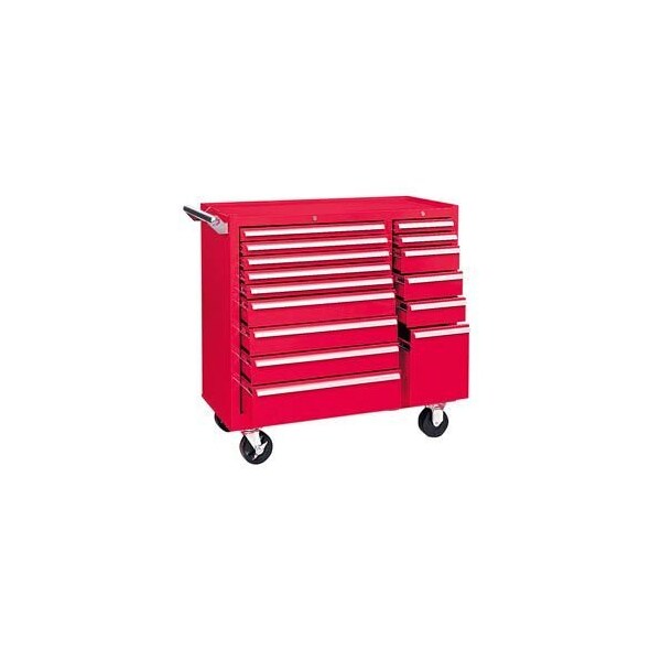 Kennedy Kennedy 315XR K1800 Series 39-3/8"W X 18"D X 39"H 15 Drawer Red Roller Cabinet - 315XR
