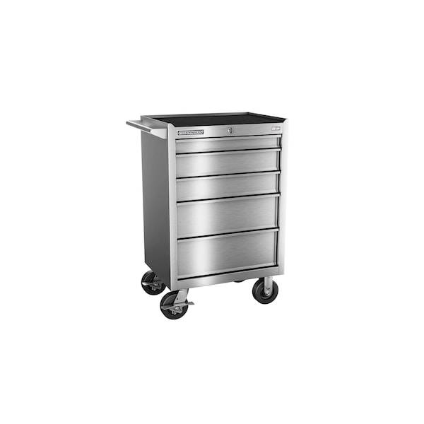 Champion Tool Storage FMPro Plus SST Tool Cabinet With Casters, 5 Drawer, Silver, Stainless Steel, 27 in W x 20 in D - FMPSA2705RC