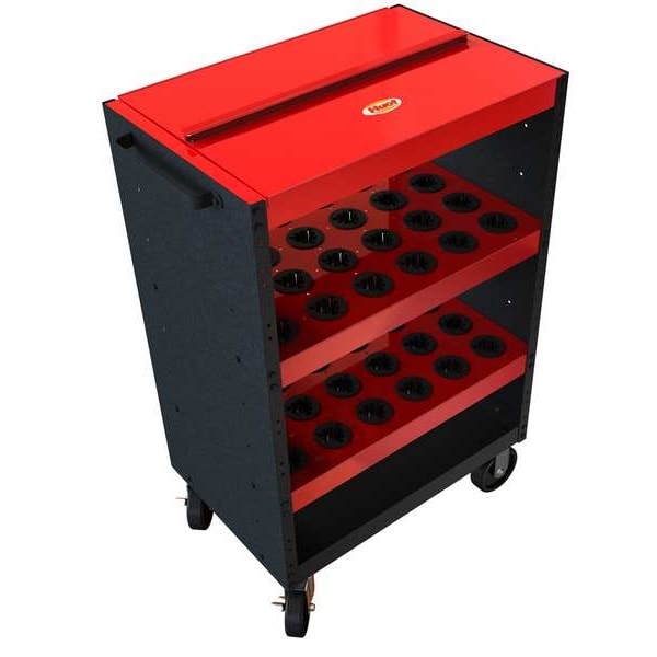Huot ToolScoot Cart, Black/Red, Steel, 18-1/2 in D x 42 in H - 14985