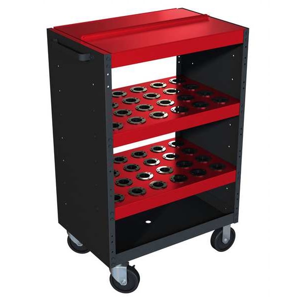 Huot ToolScoot Tool Cart, 0 Drawer, Black/Red, Steel, 18-1/2 in D x 42-1/4 in H - 14940